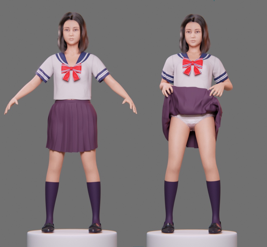 フォトリアル人物3Dモデル(Blenderフォーマット)