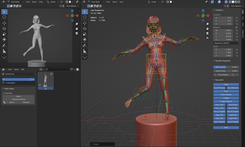 フォトリアル人物3Dモデル(Blenderフォーマット)
