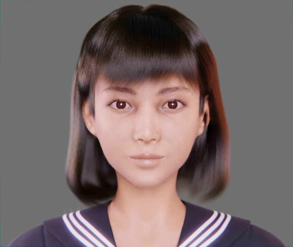 フォトリアル人物3Dモデル(Blenderフォーマット)