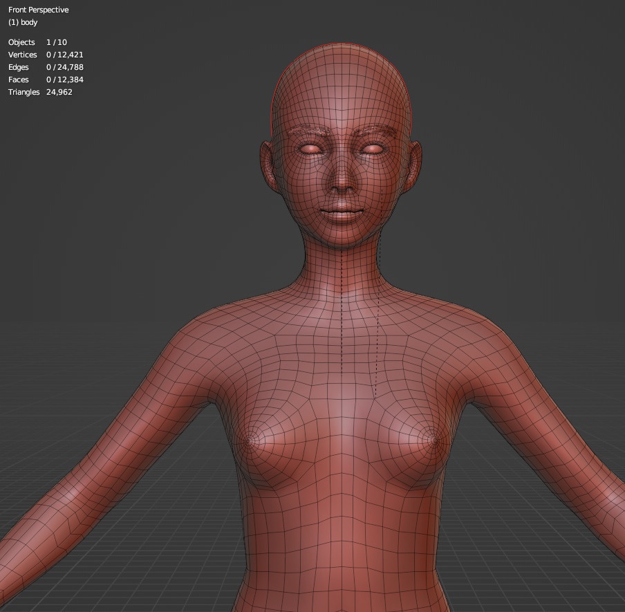 フォトリアル人物3Dモデル(Blenderフォーマット)
