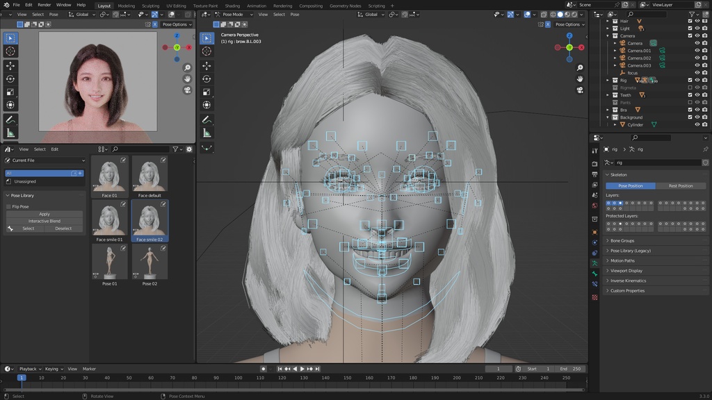 フォトリアル人物3Dモデル2(Blenderフォーマット)