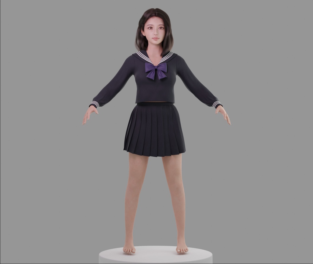フォトリアル人物3Dモデル2(Blenderフォーマット)