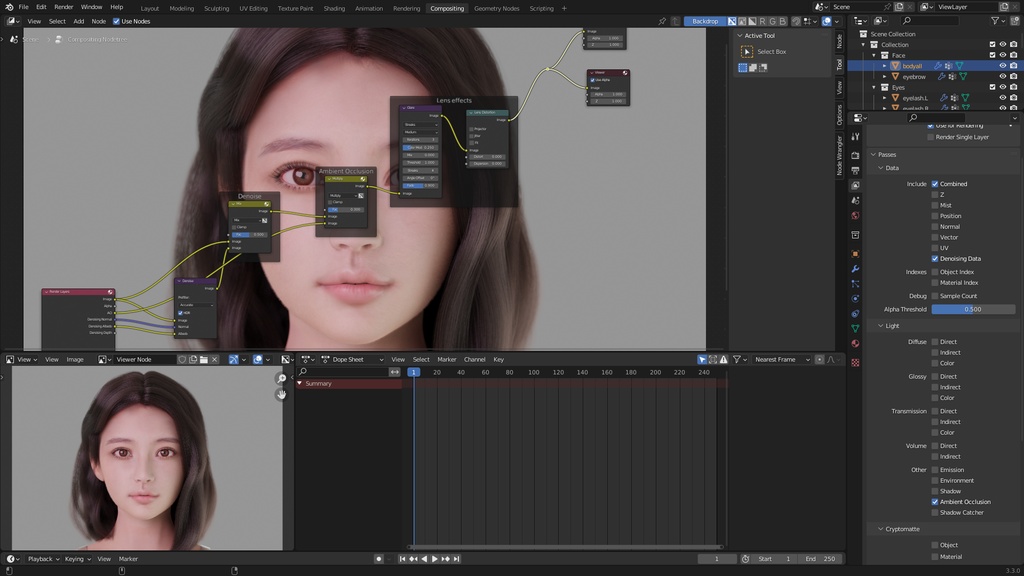 フォトリアル人物3Dモデル2(Blenderフォーマット)