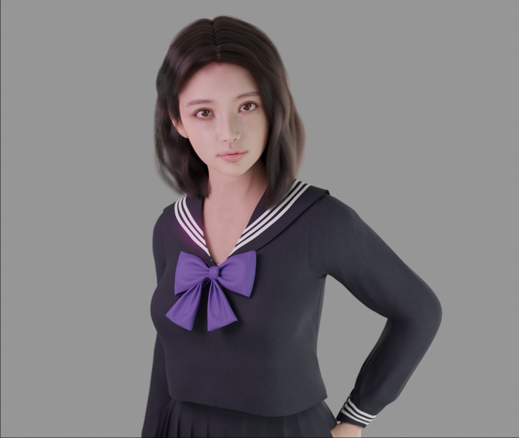 フォトリアル人物3Dモデル2(Blenderフォーマット)