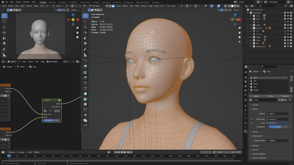 フォトリアル人物3Dモデル2(Blenderフォーマット)