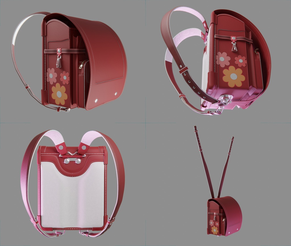 ランドセル3Dモデル(Blenderフォーマット)