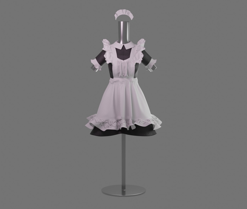 メイド服３Dモデル（Blenderフォーマット）