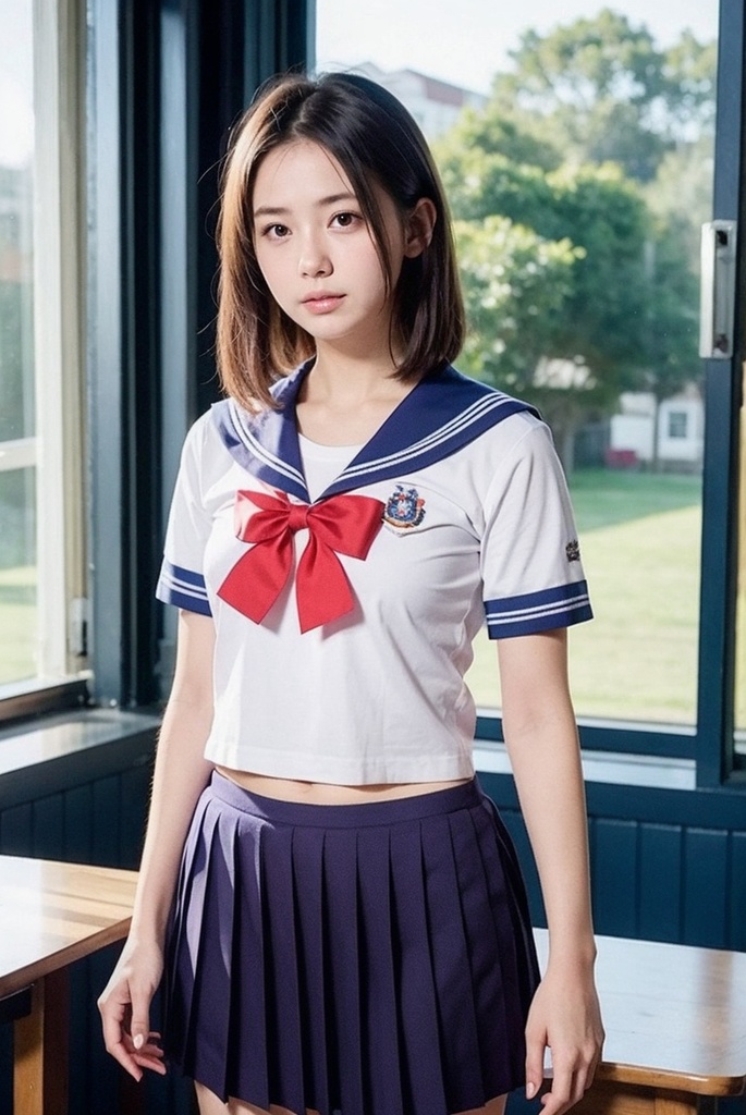 Stable Diffusion用のセーラー服生成(夏&冬)LoRA