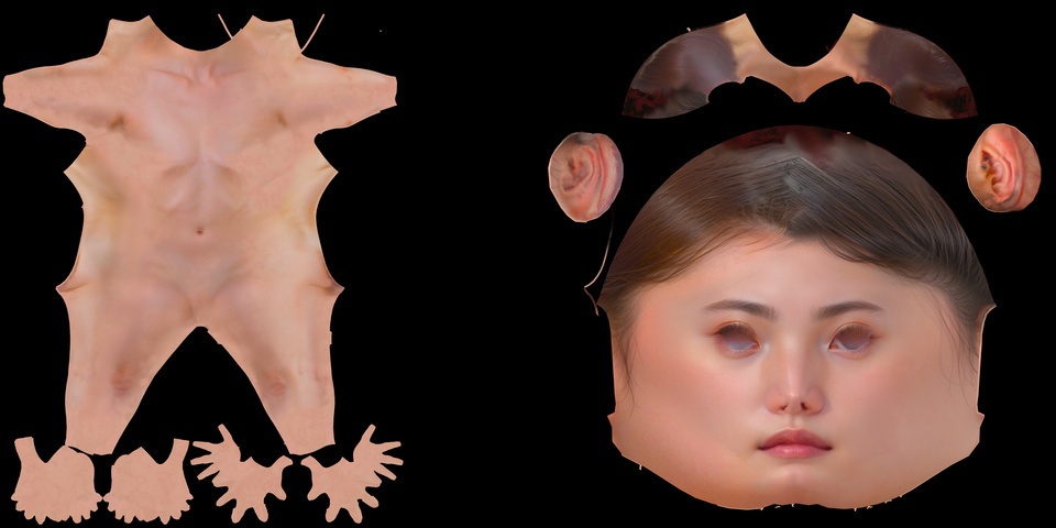 フォトリアル人物3Dモデル2用のテクスチャ