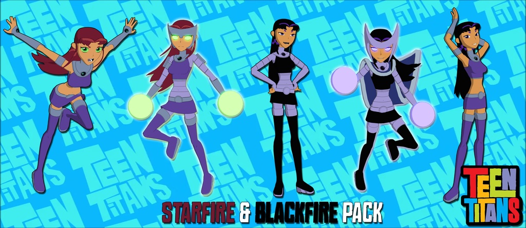 Teen Titans - Starfire and Blackfire 3d model pack (Rigged fbx)