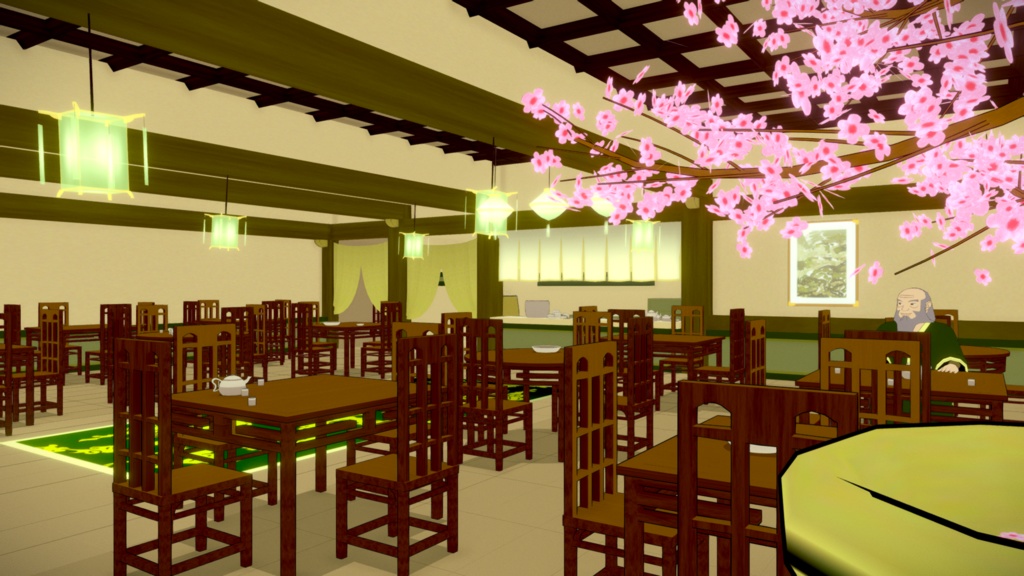 Avatar the last airbender: Uncle Iroh and teashop "RIGGED FBX"