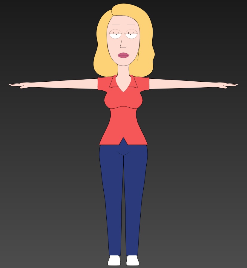 Rick and Morty: Beth Smith 3D model pack (FBX/Blend)