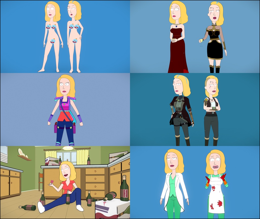 Rick and Morty: Beth Smith 3D model pack (FBX/Blend)