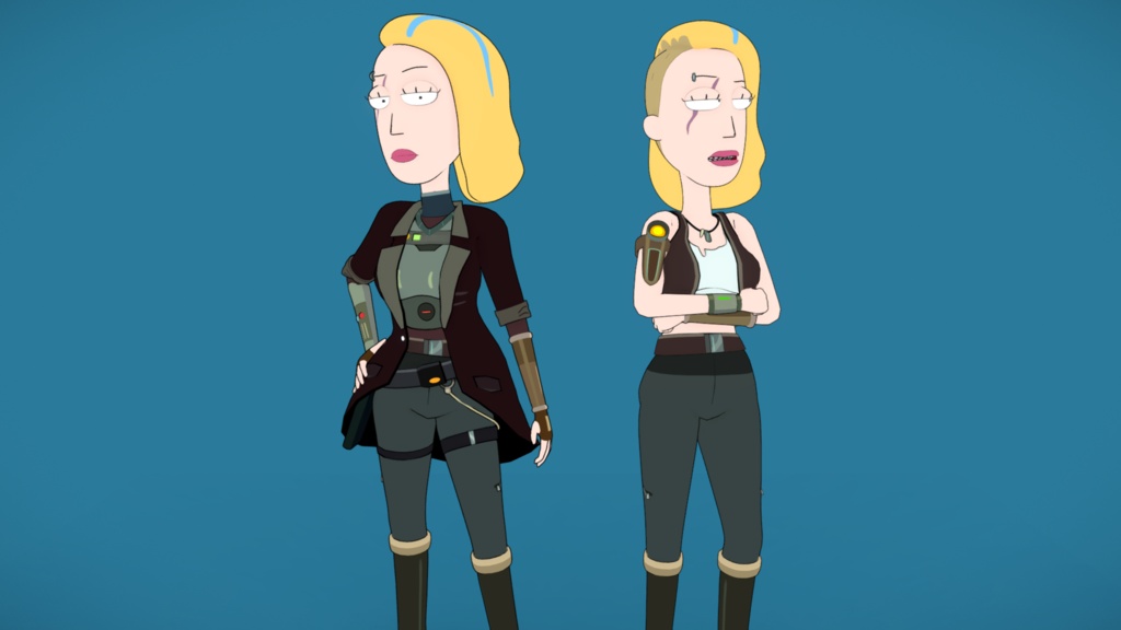 Rick and Morty: Beth Smith 3D model pack (FBX/Blend)