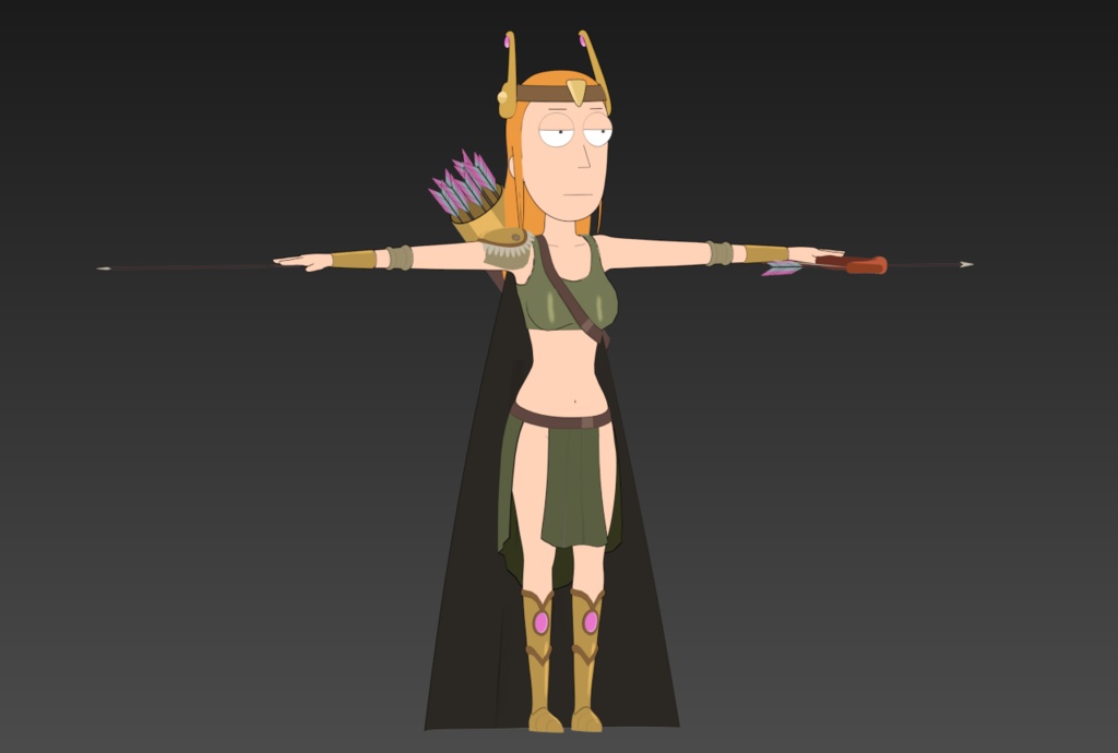 Rick and Morty: Summer Smith 3D model pack (FBX/Blender)