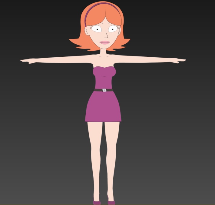 Rick and morty - Jessica model pack for BLENDER 4.1/FBX