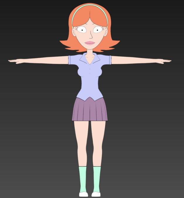 Rick and morty - Jessica model pack for BLENDER 4.1/FBX