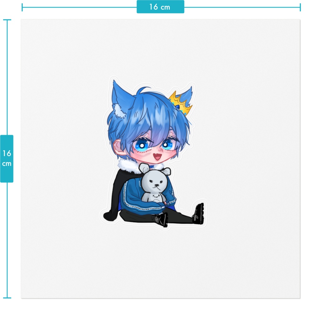 魔王とくまのステッカー(大)