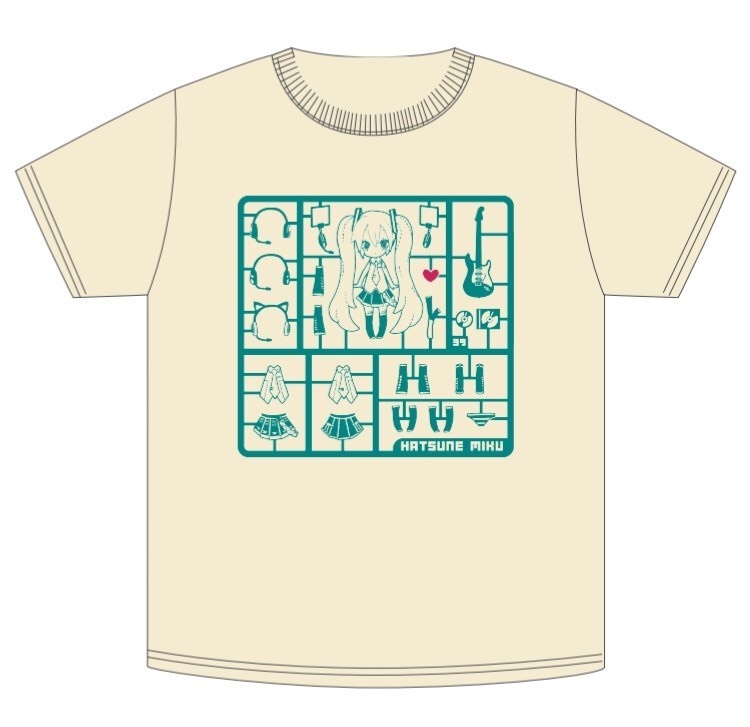 ミクプラモ柄Tシャツ【Ｌサイズ】