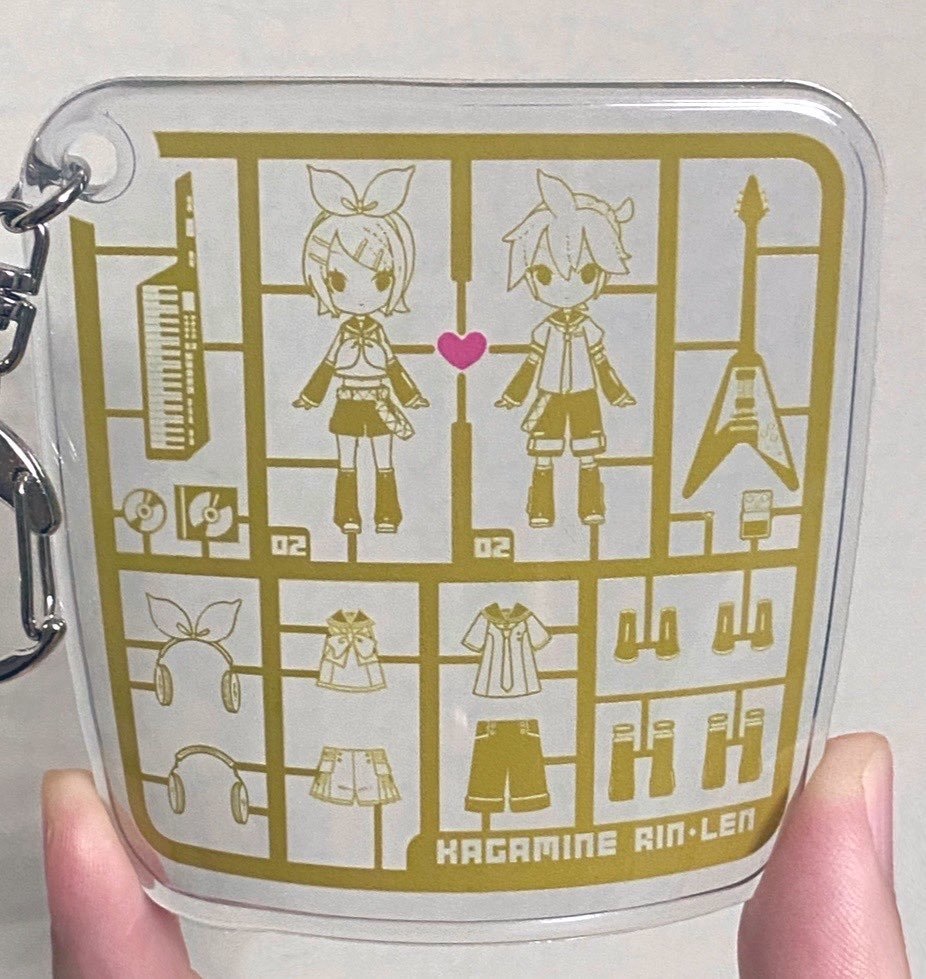プラモ柄やわらかキーホルダー(鏡音リン•鏡音レン)