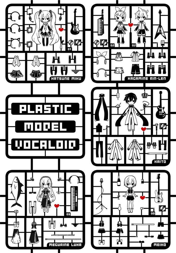 ボカロ×プラモ柄Tシャツ