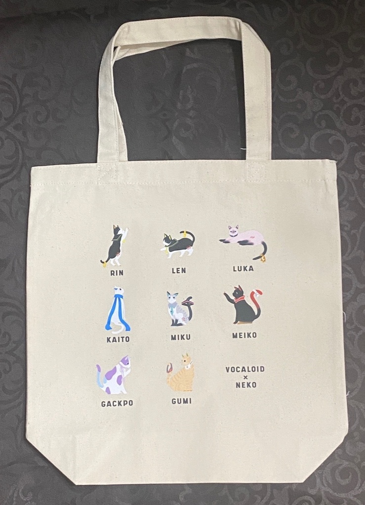 ボカロ×ねこトートバッグ（ナチュラル）