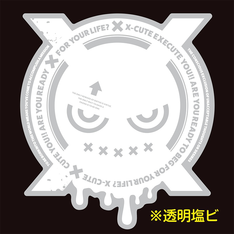 X-CUTE -face logo-ステッカー（透明塩ビ）