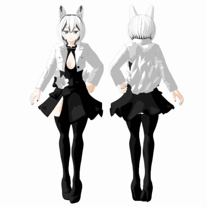 【VRChat無料アバター】オリジナルモデル「ミッドナイト」ちゃん!