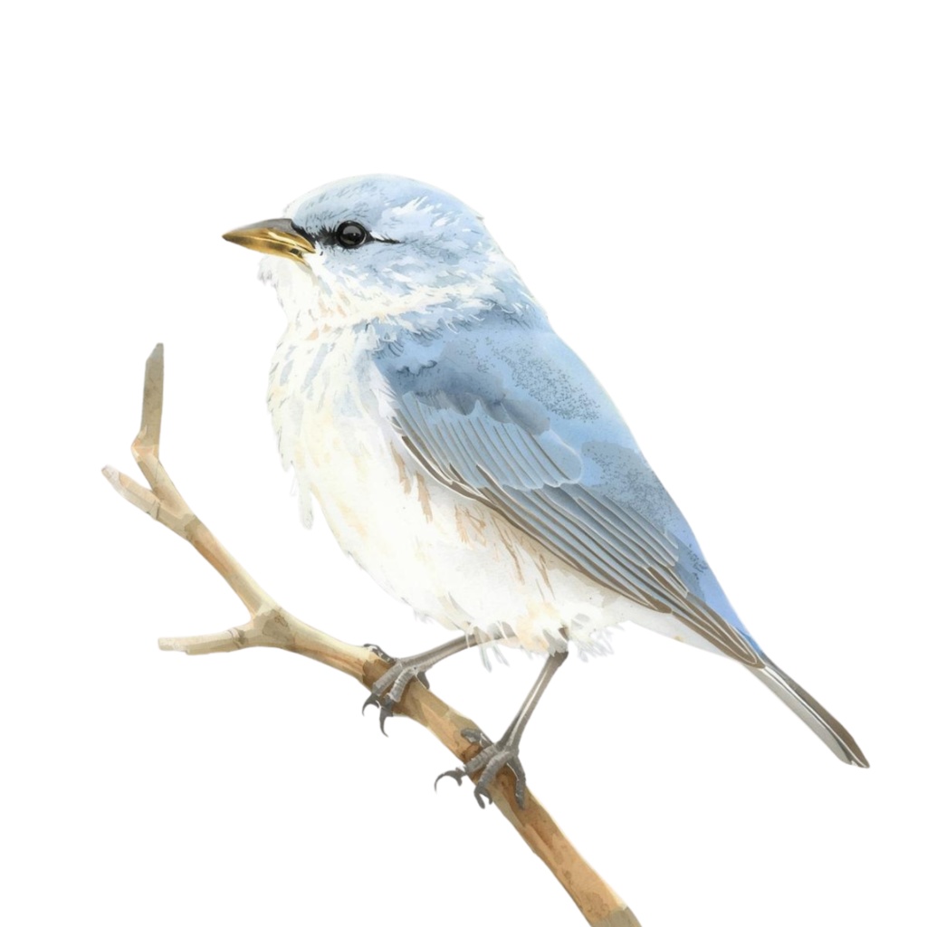 水彩画風・水色アンティーク小鳥クリップアートセットー10種(PNG形式)