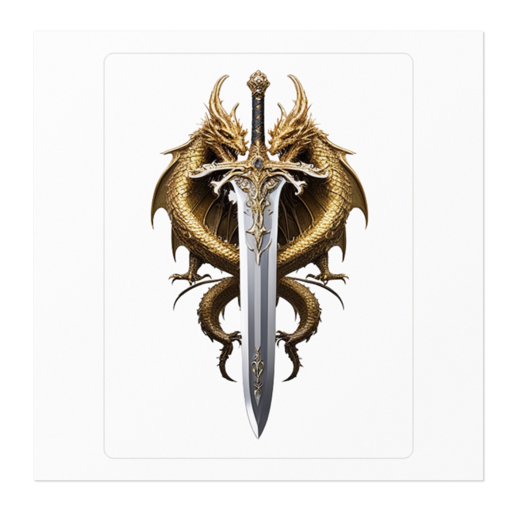 ドラゴンと剣 ステッカー