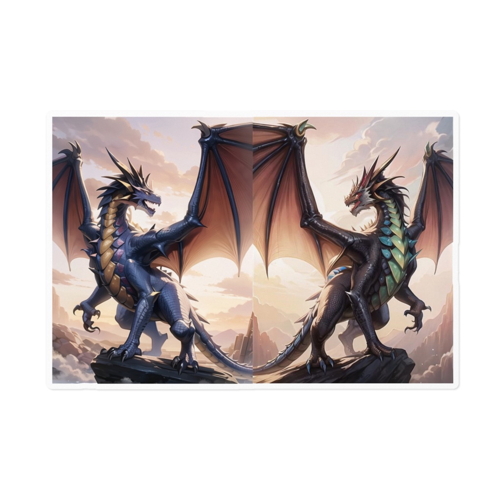 ２頭のドラゴン　ステッカー　　-two Dragons-