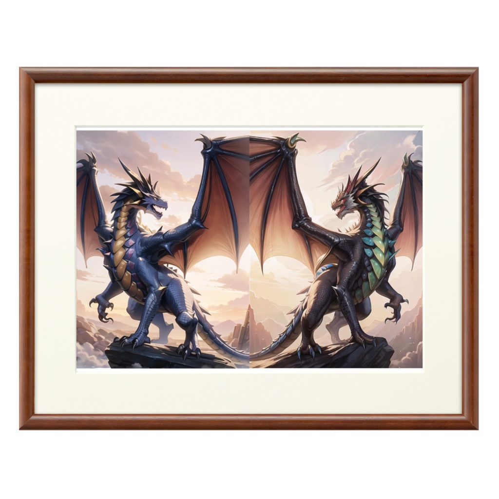 2頭のドラゴンの複製画