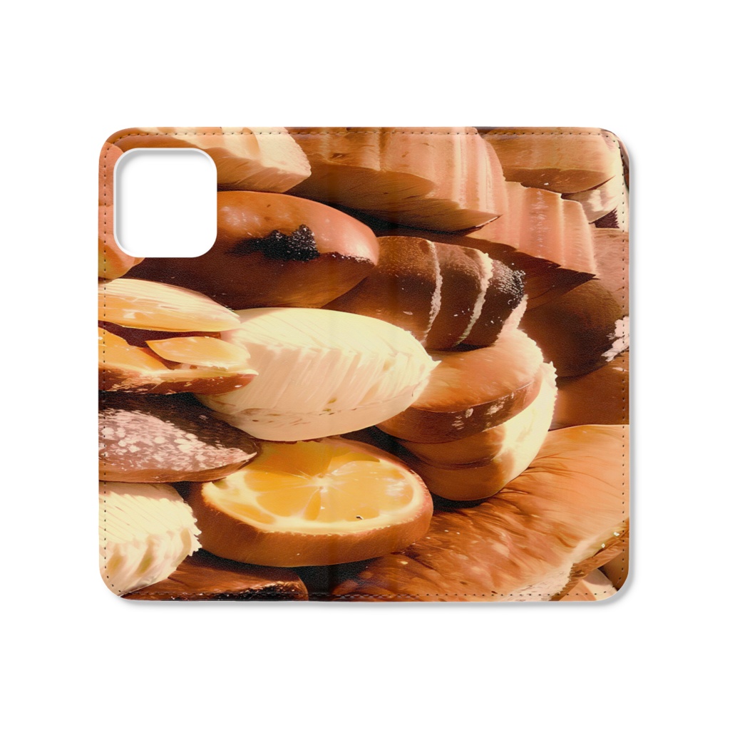 パン　手帳型iPhoneケース