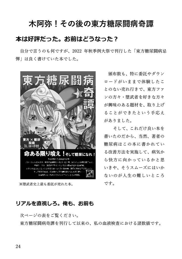 その後の東方糖尿闘病奇譚~悲喜交々~