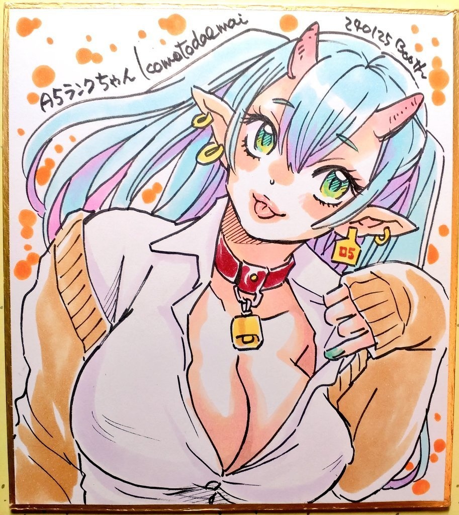 ミニ色紙アナログ原画１点A5ランクちゃん