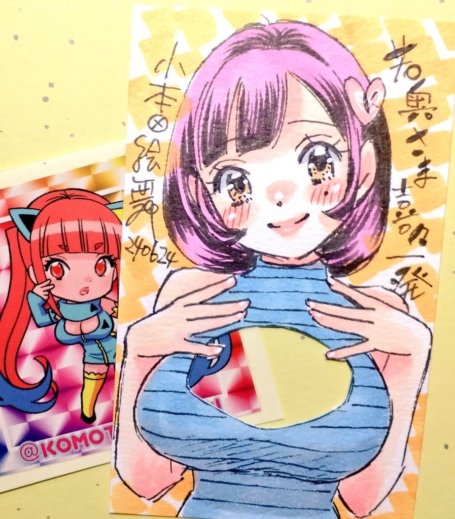 ぷっくり名刺アナログ原画１点河合小鳥