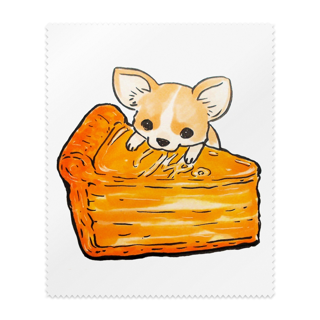 ベイクドチーズケーキとチワワのりゅりゅ。