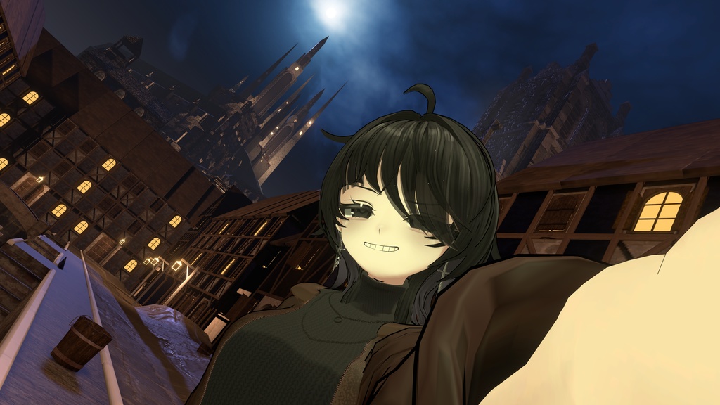 【VRChat想定】2アバター対応 夜街コーデ