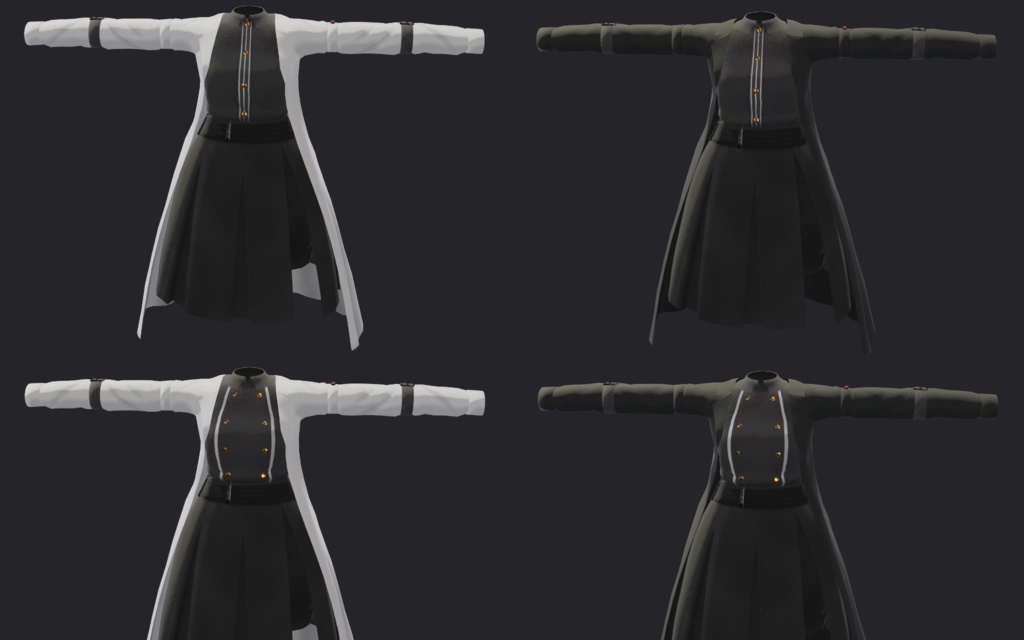 (4アバター対応)軍服風コーデ-military uniform coordination-