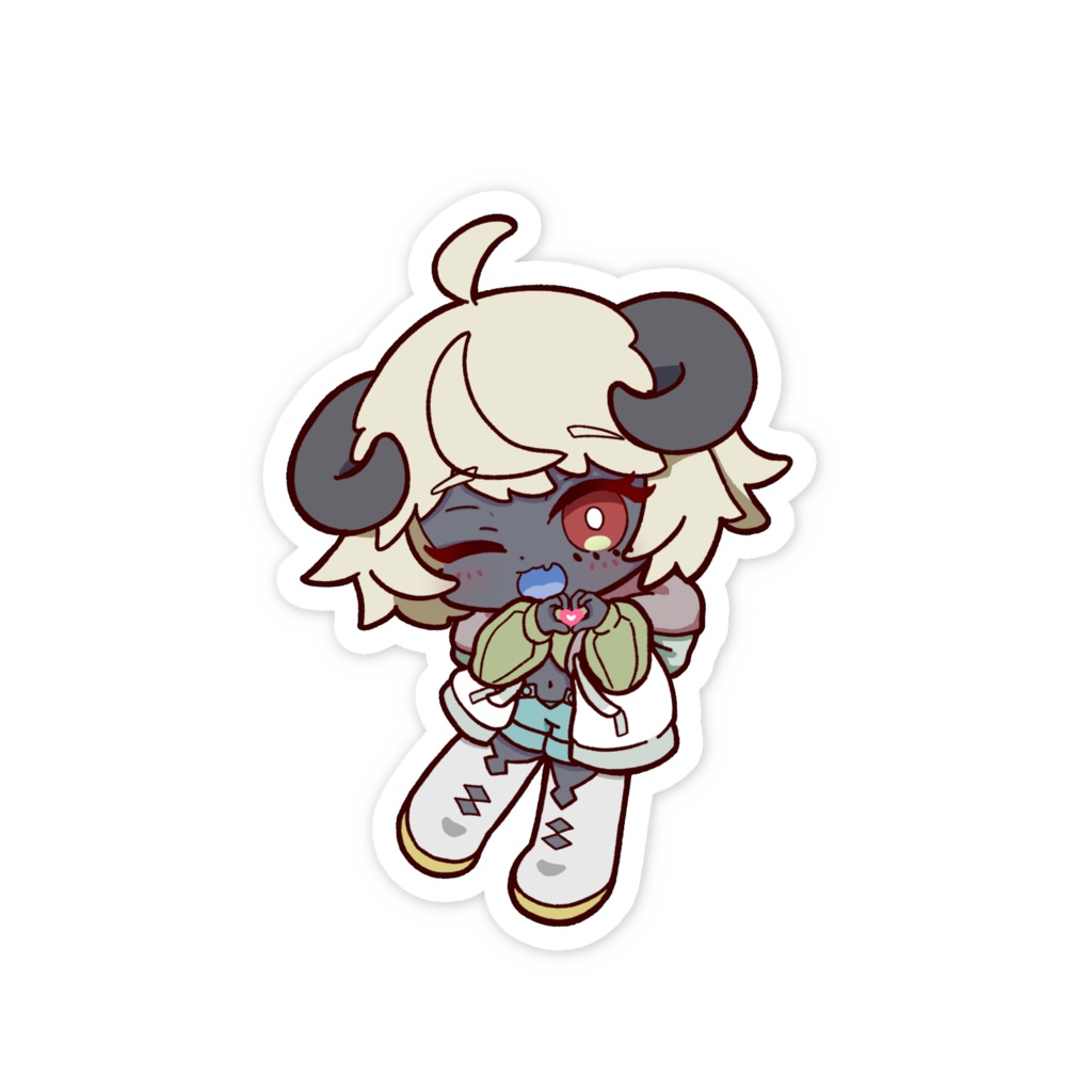 クリアケースにはさむといい感じのステッカー(おててハート)