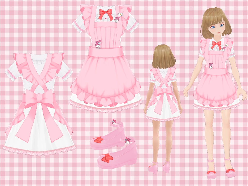 Sanrio Maid Outfits (Cinnamoroll, My Melody, Pompompurin)