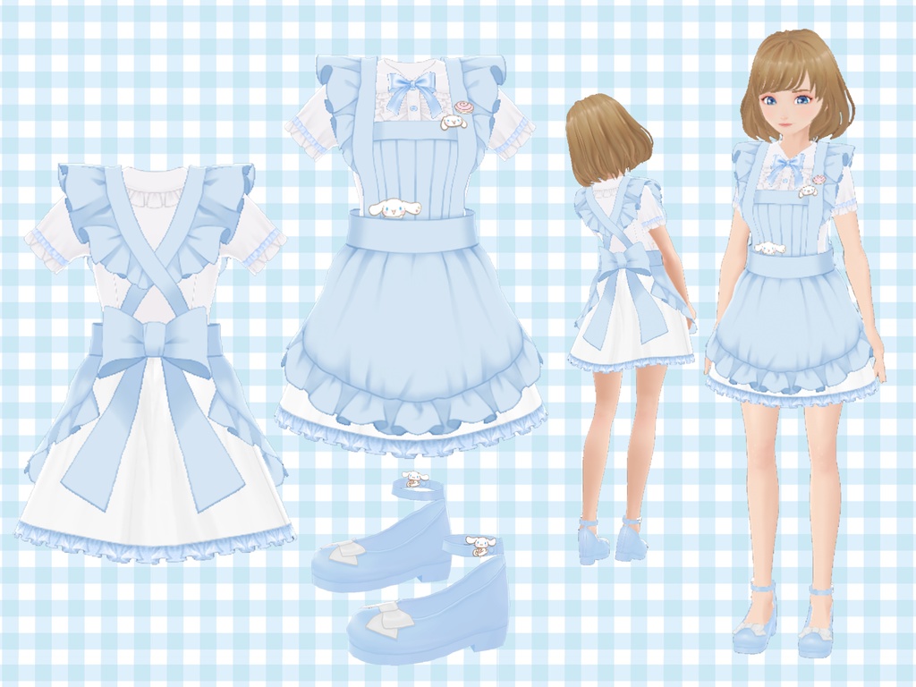 Sanrio Maid Outfits (Cinnamoroll, My Melody, Pompompurin)