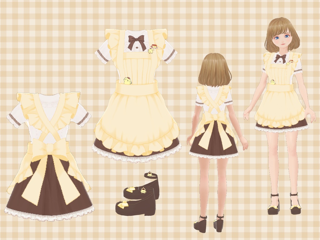 Sanrio Maid Outfits (Cinnamoroll, My Melody, Pompompurin)