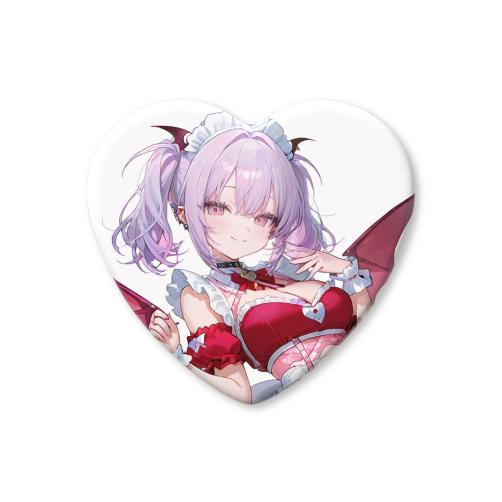 雪白なゆた ♡ ハート缶バッジ