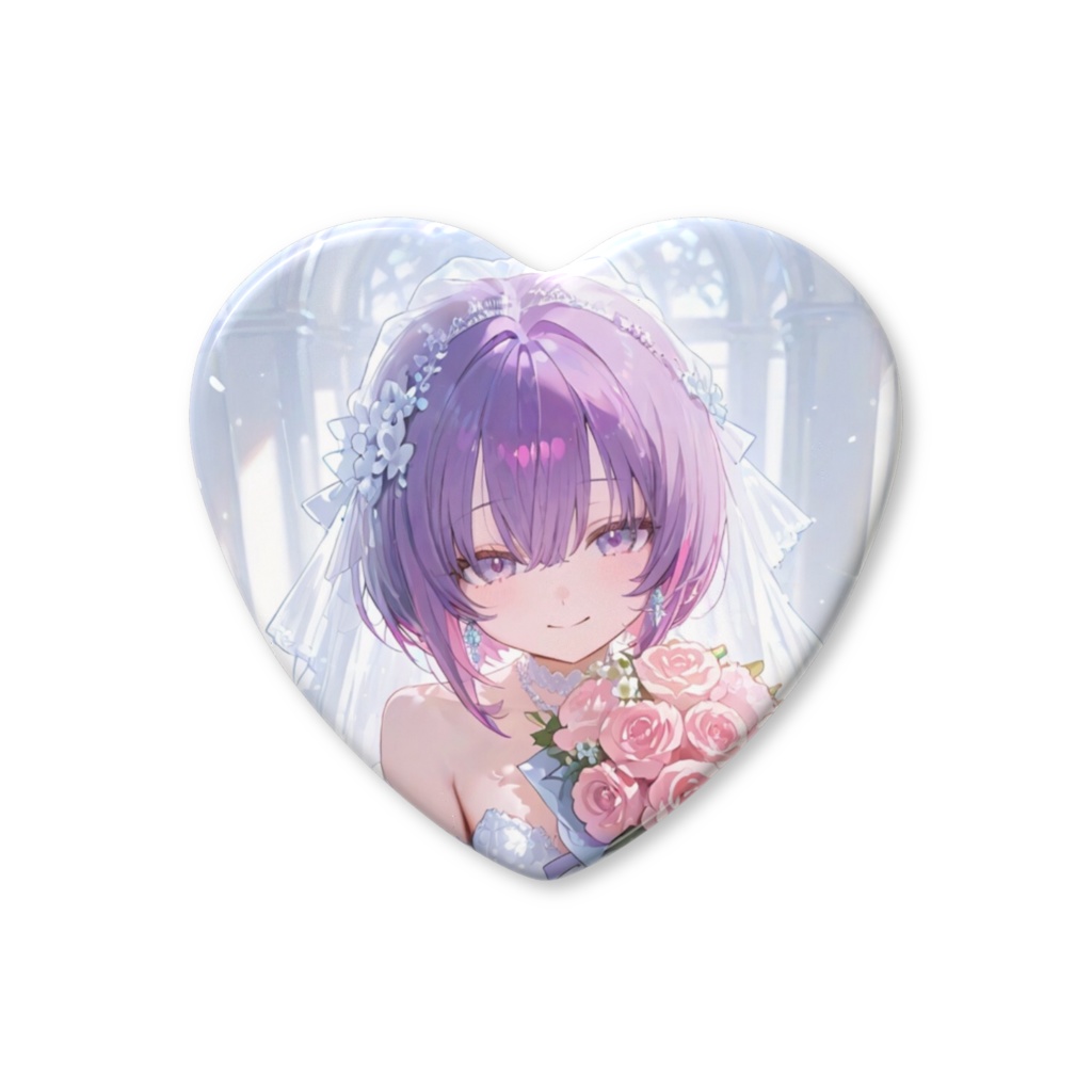 雪白なゆた ♡ ハート缶バッジ