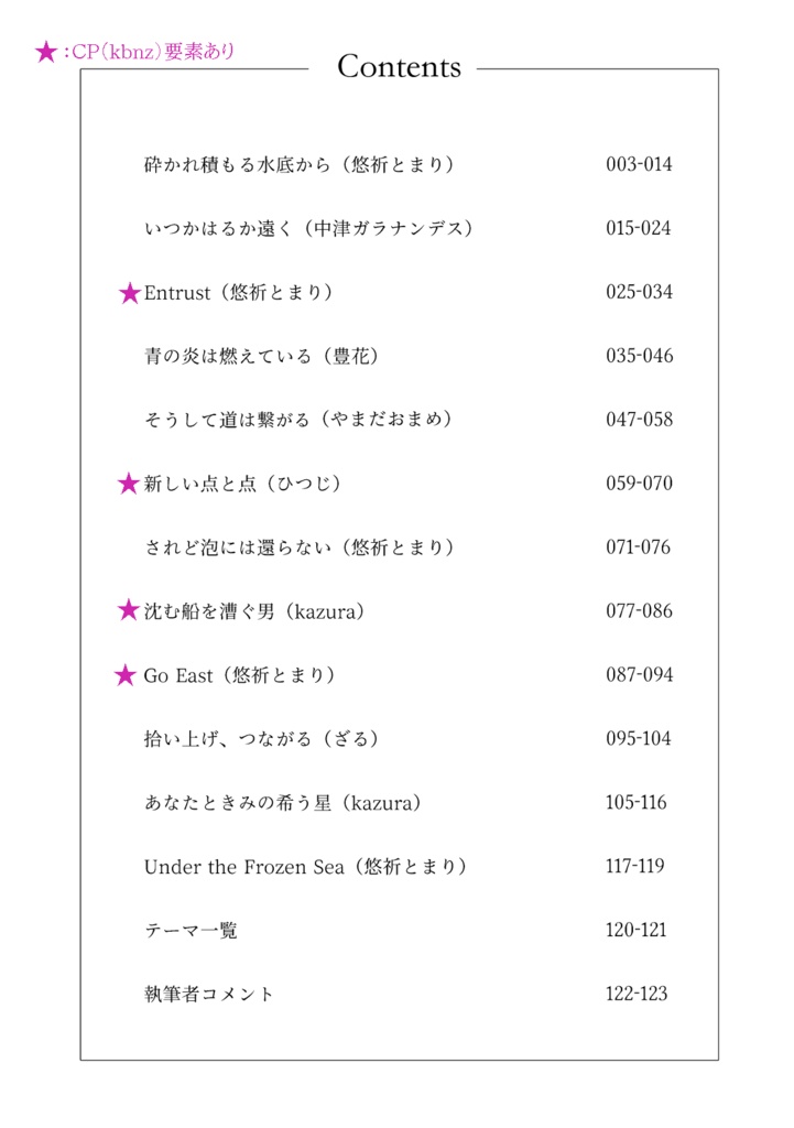 Over the Frozen Sea(合同誌)