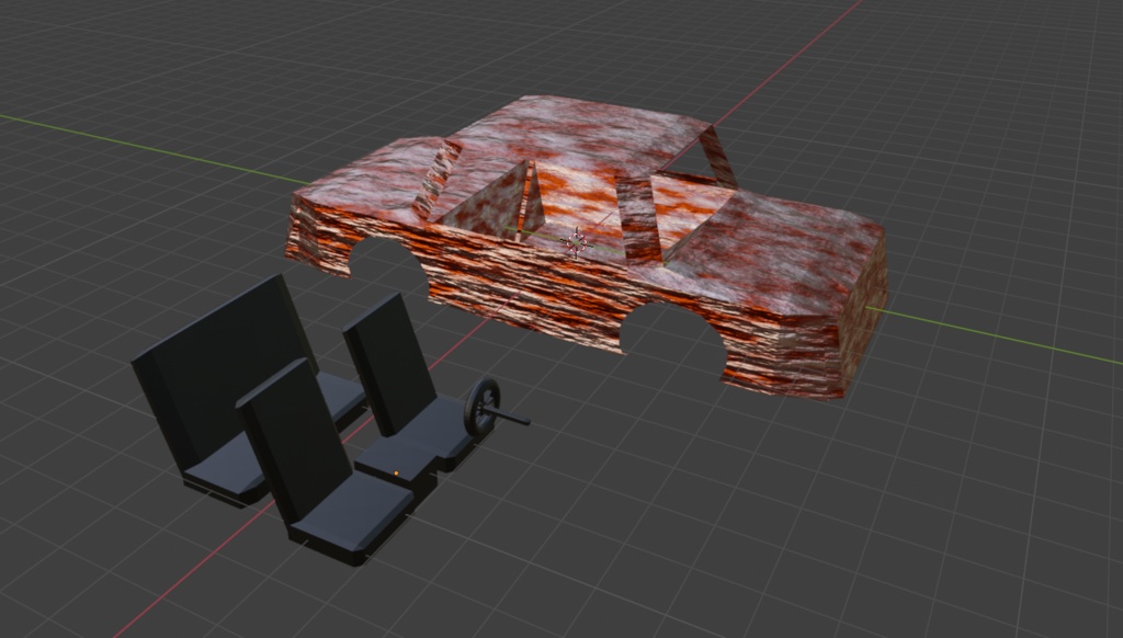Low Poly Destroyed Car