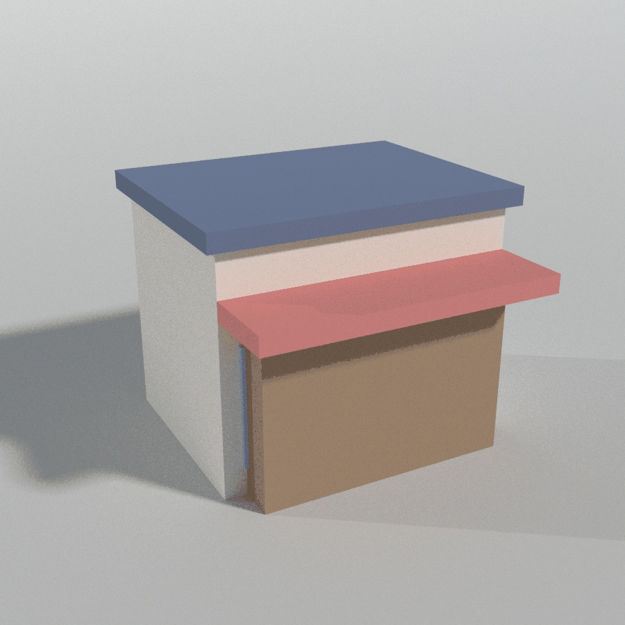 ローポリ 街並み建物パック 8種|商店・アパート・倉庫・蔵ほか(glTF / FBX / .blend・テクスチャなし)