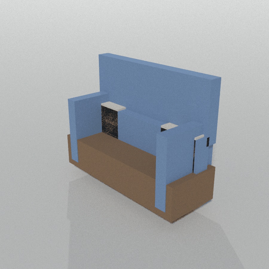 ローポリ 小物・家具 8点|ベンチ・本棚・ソファ・木樽・木箱(glTF / FBX / .blend・商用可)