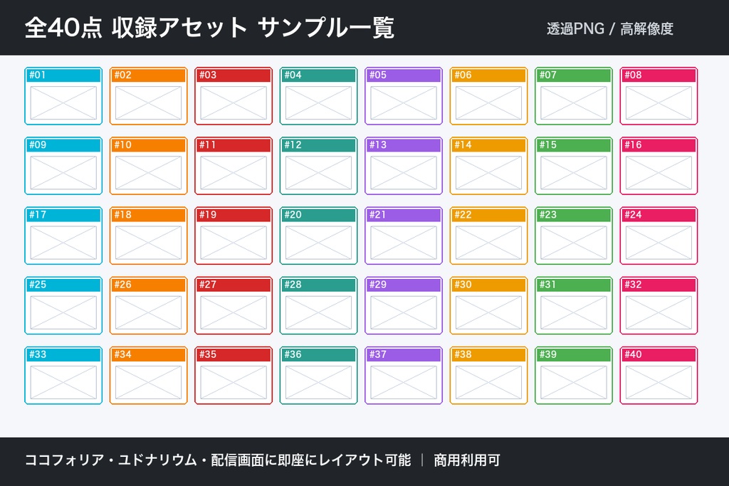 【ココフォリア・TRPG向け】お部屋装飾・キャプション枠・パネル・フレーム素材 大量パック 40点|前景・枠・ステータス・ダイス置き場・チャット欄・見出し(透過PNG / 商用可)